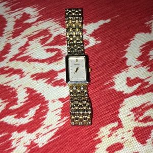 Rectangular Seiko dress watch dual tone
